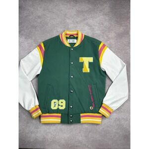 Disney‎ Princess & the Frog Tiana Jacket Womens XS Green Varsity Letterman Snap